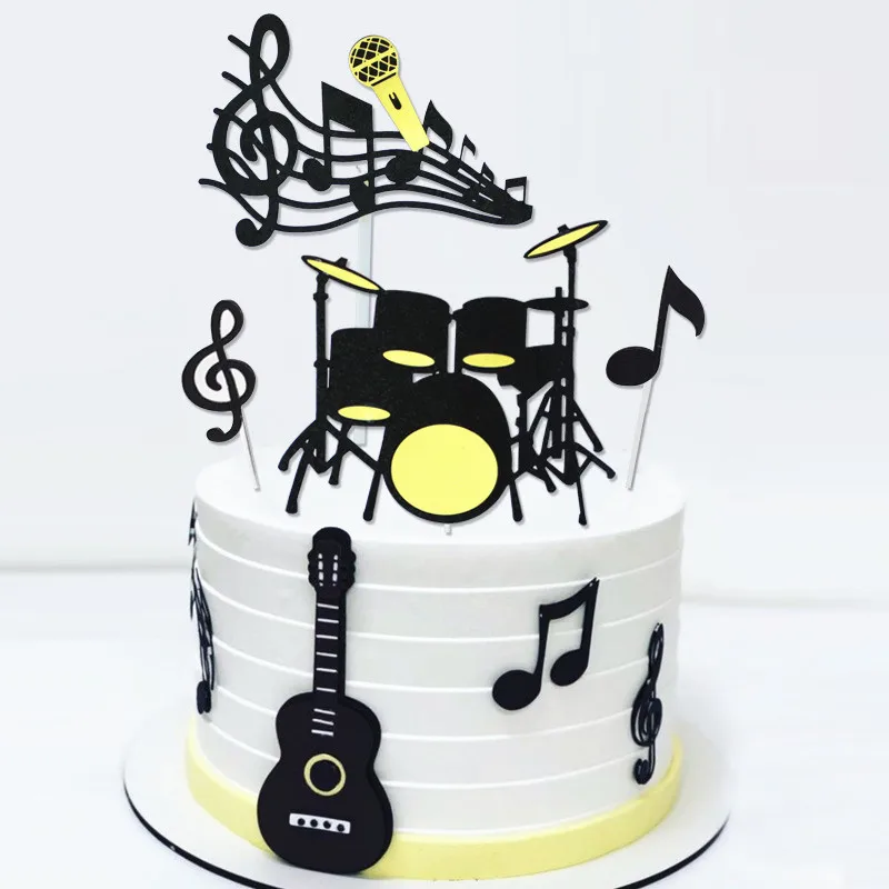 1 Set Musical Note Happy Birthday Cake Topper Cartoon Paper DIY Kid's Party кекс для декорирования десерта Baby Shower