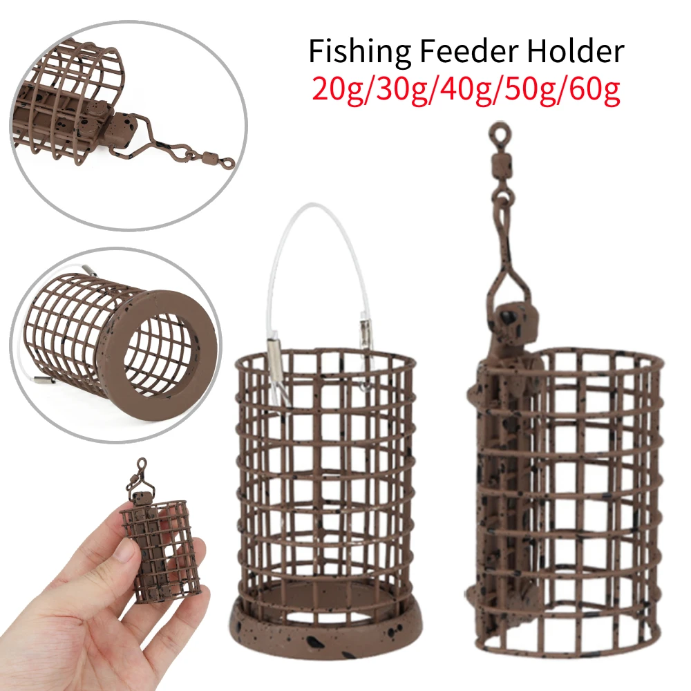 

Carp Fishing Lures Bait Cage Feeders Fish Feeder Holder Round Square Metal Swivel Feeder Pesca Fish Gear Tackle Accessories