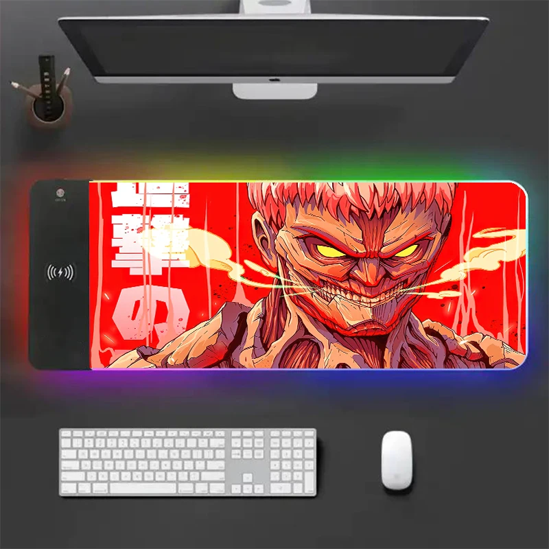 

Attack of the giants anime RYRA large mouse pads RGB cool game player keyboard accessories rubber non-slip pause large table mat