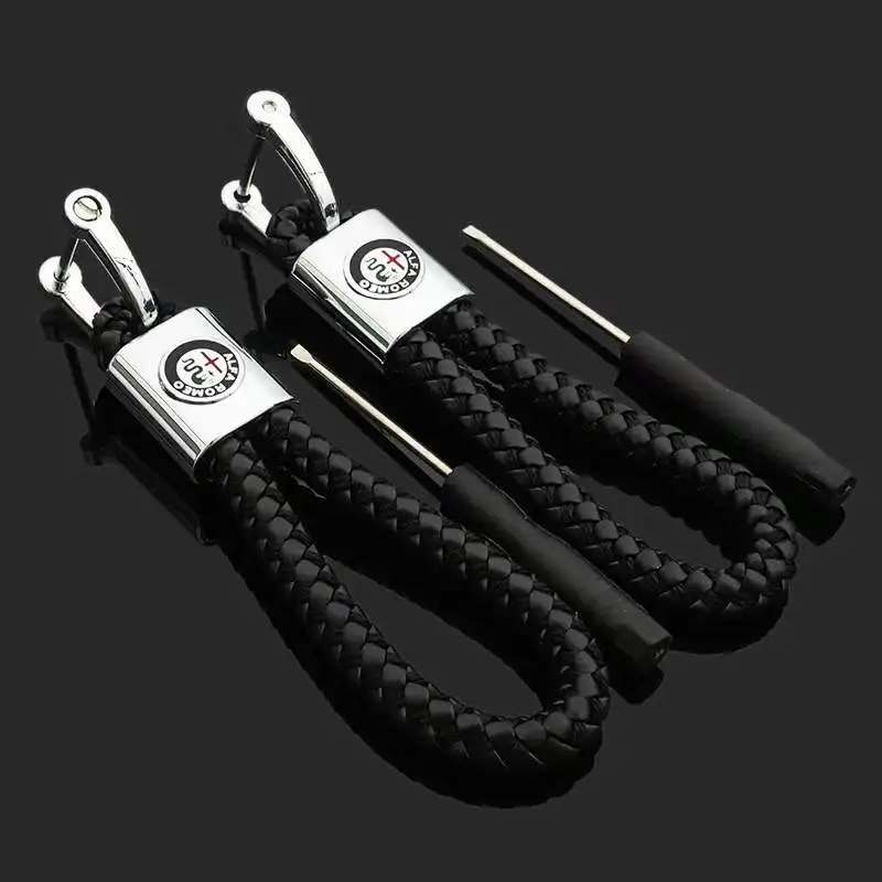 

1Pcs Car High-end Keychain Pendant Keyring For Alfa Romeo Giulietta GT 159 147 156 Mito Brera Giulia F1 Key Rope Car Accessories