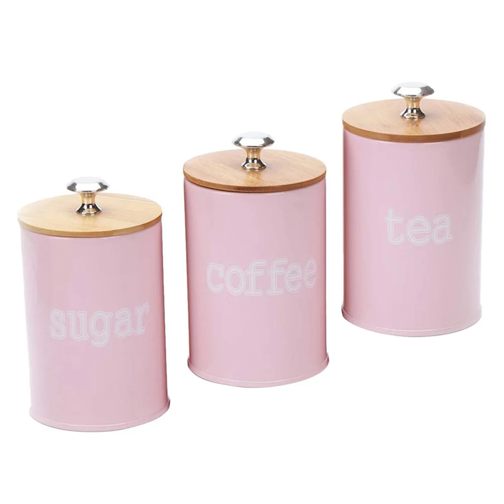 

Jar Storage Canister Tea Coffee Kitchen Canisters Jars Metal Container Sugar Lids Containers Loose Flour Bean Farmhouse