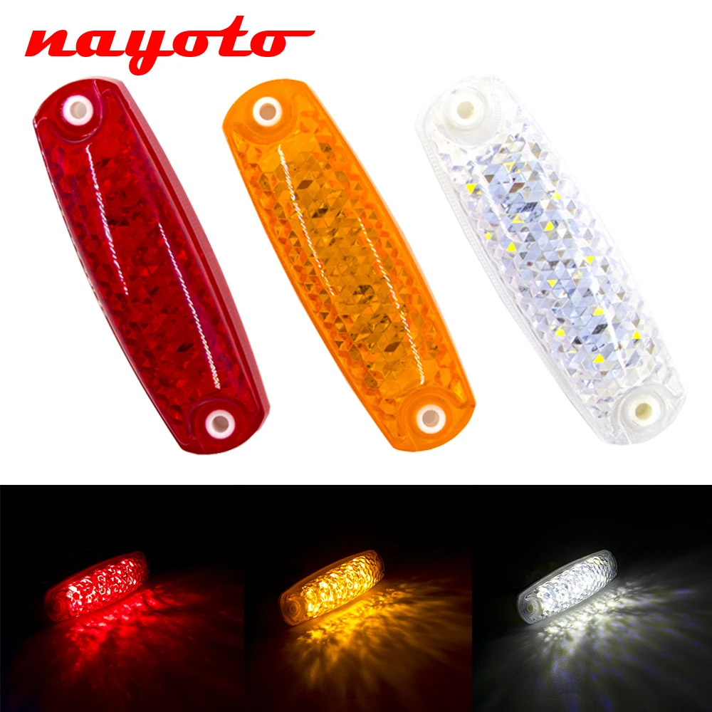 

2pcs 8 LED 12V 24V External Side Marker Light Clearance Signal Lamp Rear Tail Warning Indicators Trailer Truck Lorry Caravan Bus