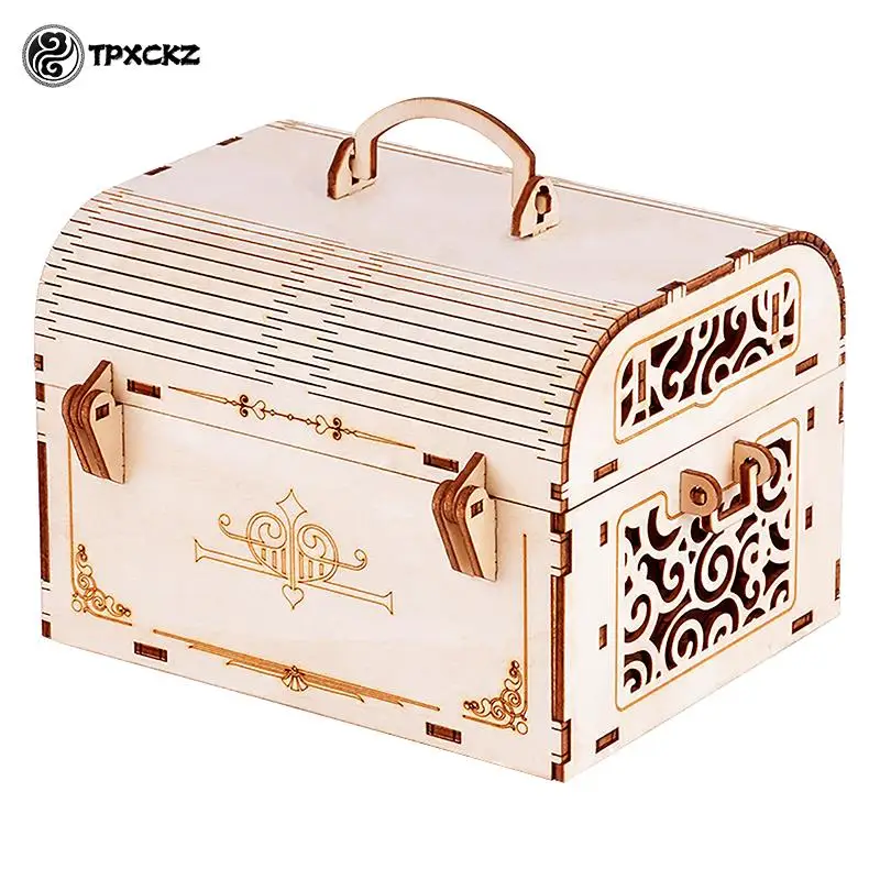 

3D Three-dimensional Wooden Puzzle Mechanical Model Wooden DIY Creative Puzzle Password Box Children's Puzzle Game Treasure Box