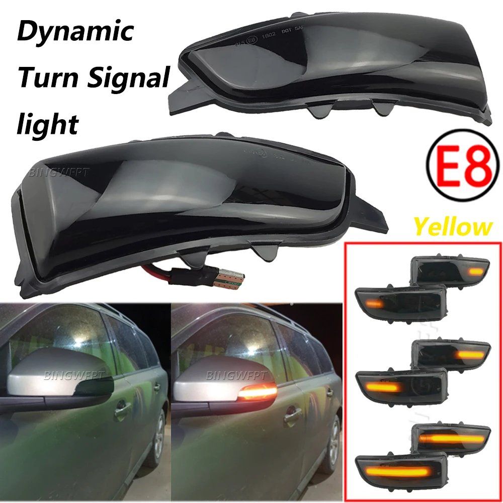 

For Volvo C30 C70 S40 S60 V40 V50 V70 S80 2008- 2010 LED Dynamic Turn Signal Light Side Mirror Sequential Lamp Blinker Indicator