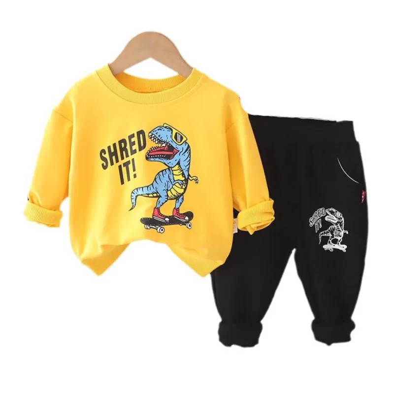 

2 шт./комплект, Детская футболка и штаны с мультяшным принтом