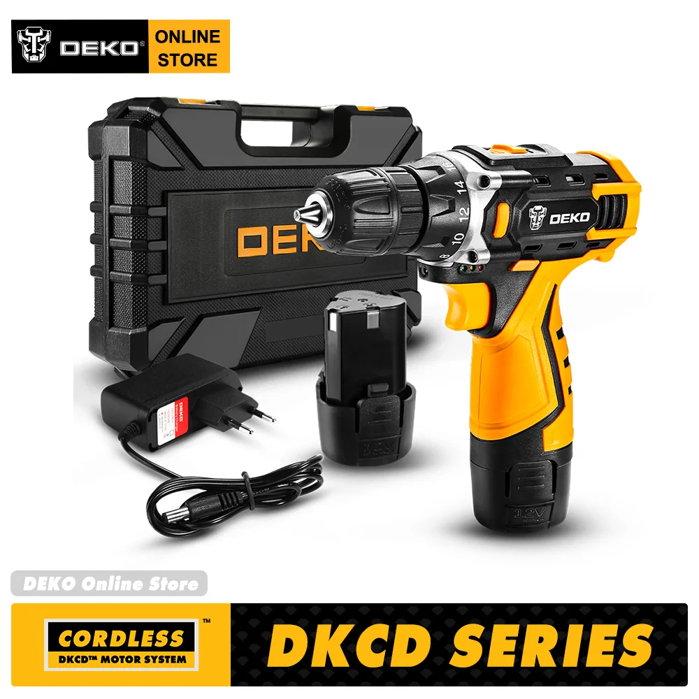 DEKO 12/16/20V MAX CORDLESS DRILL ELECTRIC SCREWDRIVER CHARGEABLE LITHIUM BATTERY POWER TOOLS FOR HOME DIY (DKCD SERIES)