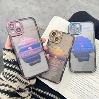 aesthetic moon pattern transparent case for iphone 13 12 11 pro max mini xs x xr 7 8 plus soft silicone shockproof phone cover