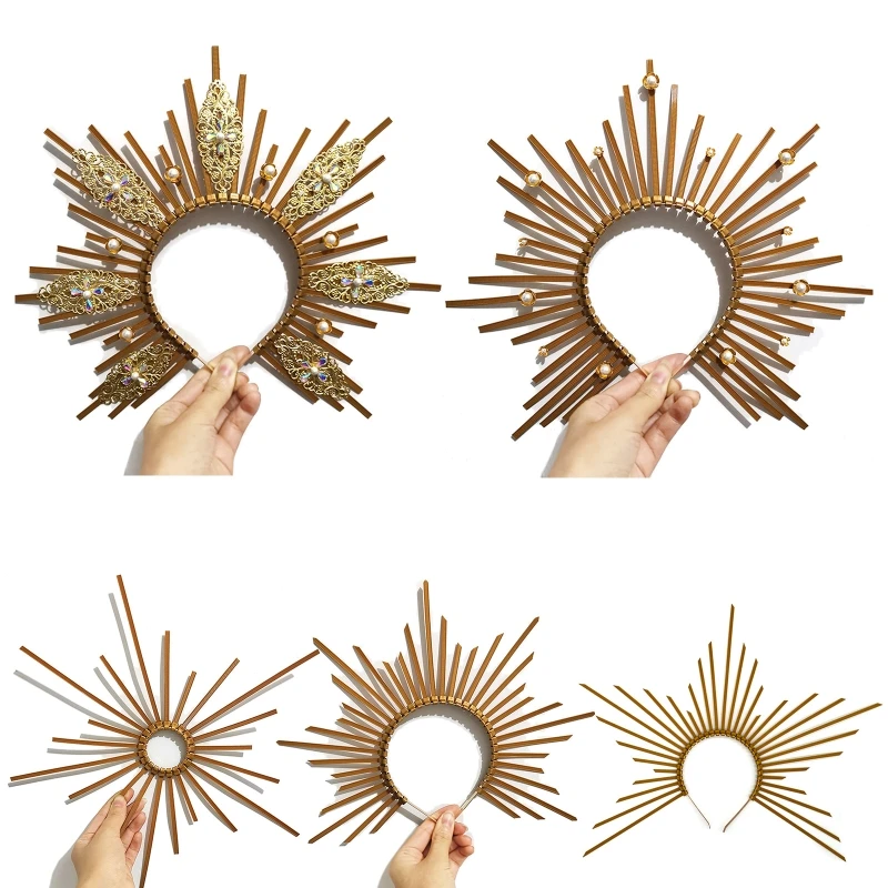

Halo Crown Headband Women Halo Crown Cosplay Baroque Tiara Crown