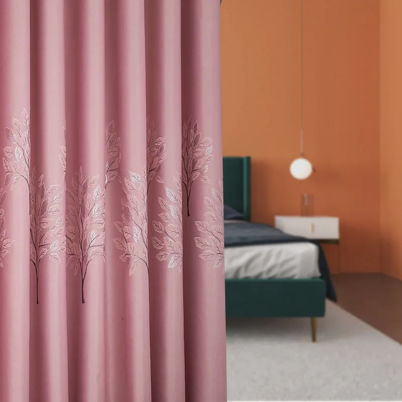 Curtains for Living Dining Room Bedroom Jacquard Nordic Modern Luxury Morandi Color Pink Gray Green High Shading Heat Insulation | Дом и сад