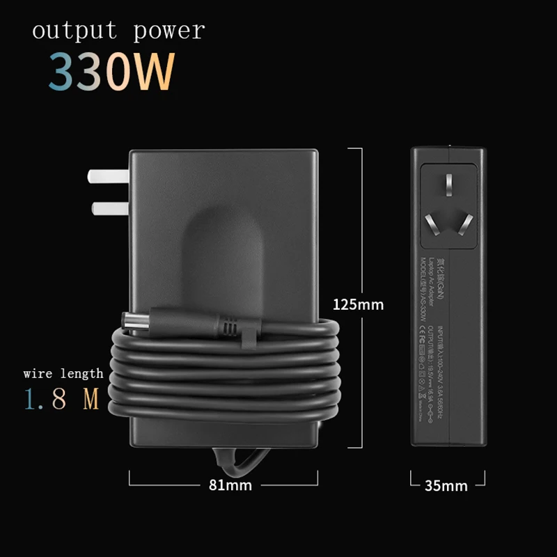 Переносной адаптер 19 5 в 330 а 7 4 Вт GaN зарядное устройство 0 x мм Высокая мощность для