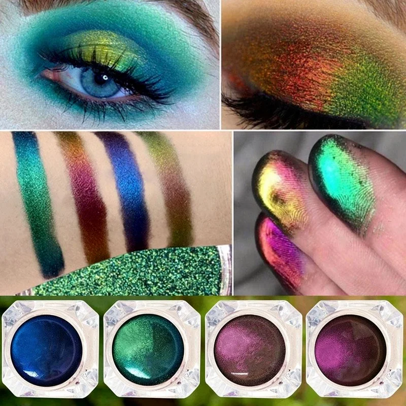 

The New Chameleon Eye Shadow Diamond Highlight Shiny Monochrome Eye Shadow Natural Shiny Lasting No Smudge Eye Showdow Palet