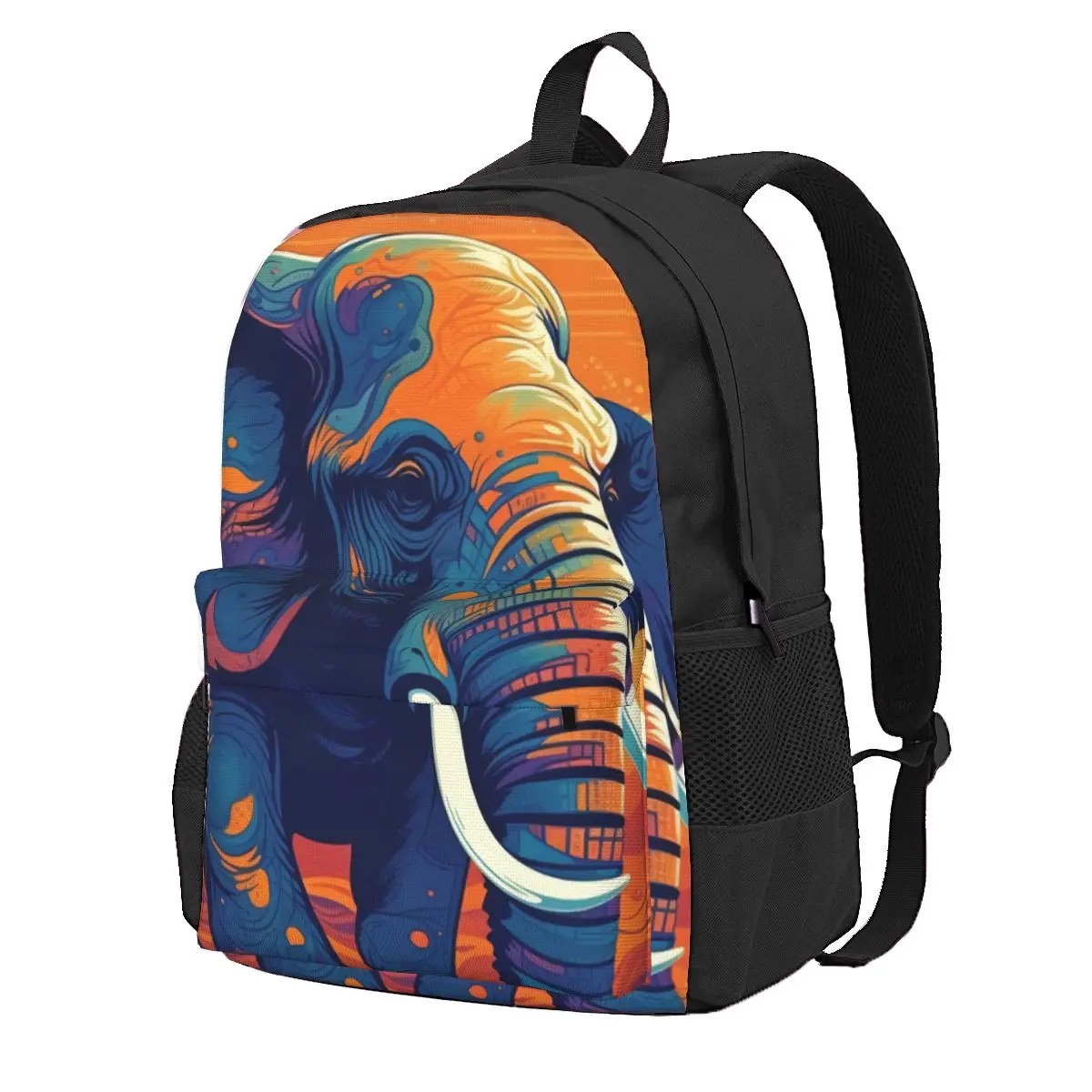 

Elephant Backpack Boy Abstraction Illustration Print Backpacks Polyester Aesthetic School Bags Travel Designer Rucksack