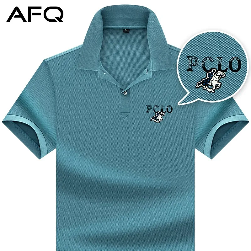 

Paul Dad Men's Short-Sleeved Polo Shirt Summer Business Mercerized Cotton T-shirt Middle-Aged and Elderly Casual Large Size