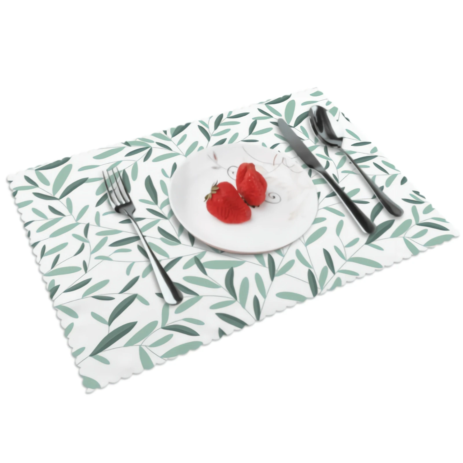 

Leaves Texture Placemats for Dining Table Set of 4 Washable Place Mat Beautiful Plant Polyester Kitchen One Size
