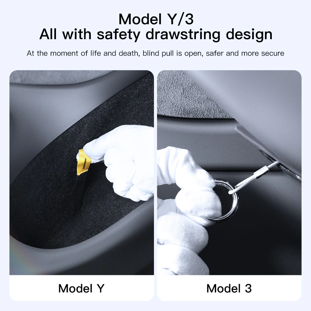 YZ для Tesla Model 3 Highland Y 2019-2024 Аварийный трос задней двери Расширенный ручной механизм