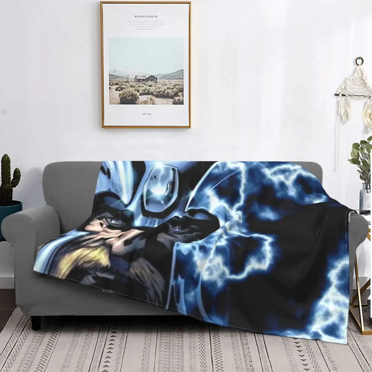 

Hellsinger Blanket Flannel All Season Thunder And Lightning Man Breathable Super Warm Throw Blankets For home Couch Plush Thin