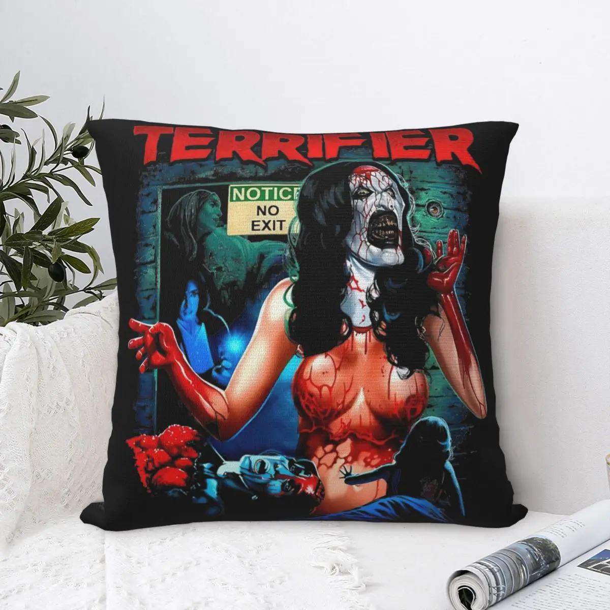 Домашний декор в стиле ретро Terrifier 3 фильм наволочки с клоуном квадратные разных