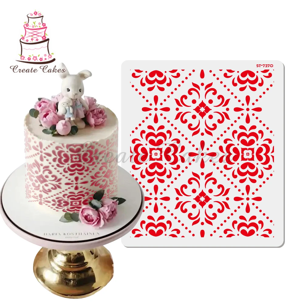 

Трафареты для свадебного торта с цветами, пластиковый трафарет с кружевом для торта, инструменты для украшения тортов