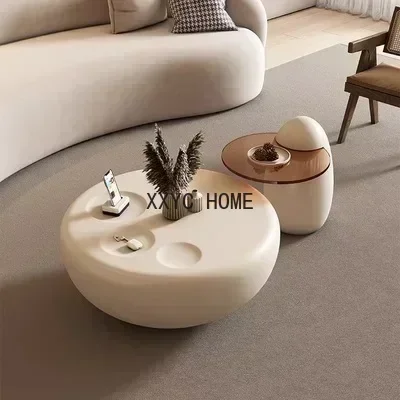 Minimalist Bedroom Side White Luxury Coffee Tables Round Design Table Basses Home Furniture