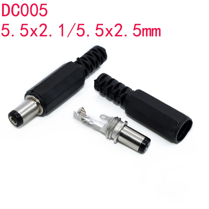

DC005 5,5*2,1 мм/5,5*2,5 электрические разъемы 14 мм, гнездовой разъем, штепсельная вилка, Проводные клеммы, адаптер 20 шт./лот