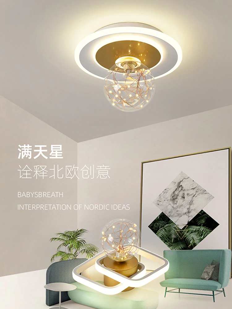 

Modern Creative Gypsophila LED Ceiling Lights Aisle Lighting Round String Light Acrylic Porch Atmospheric Corridor Hallway Lamps