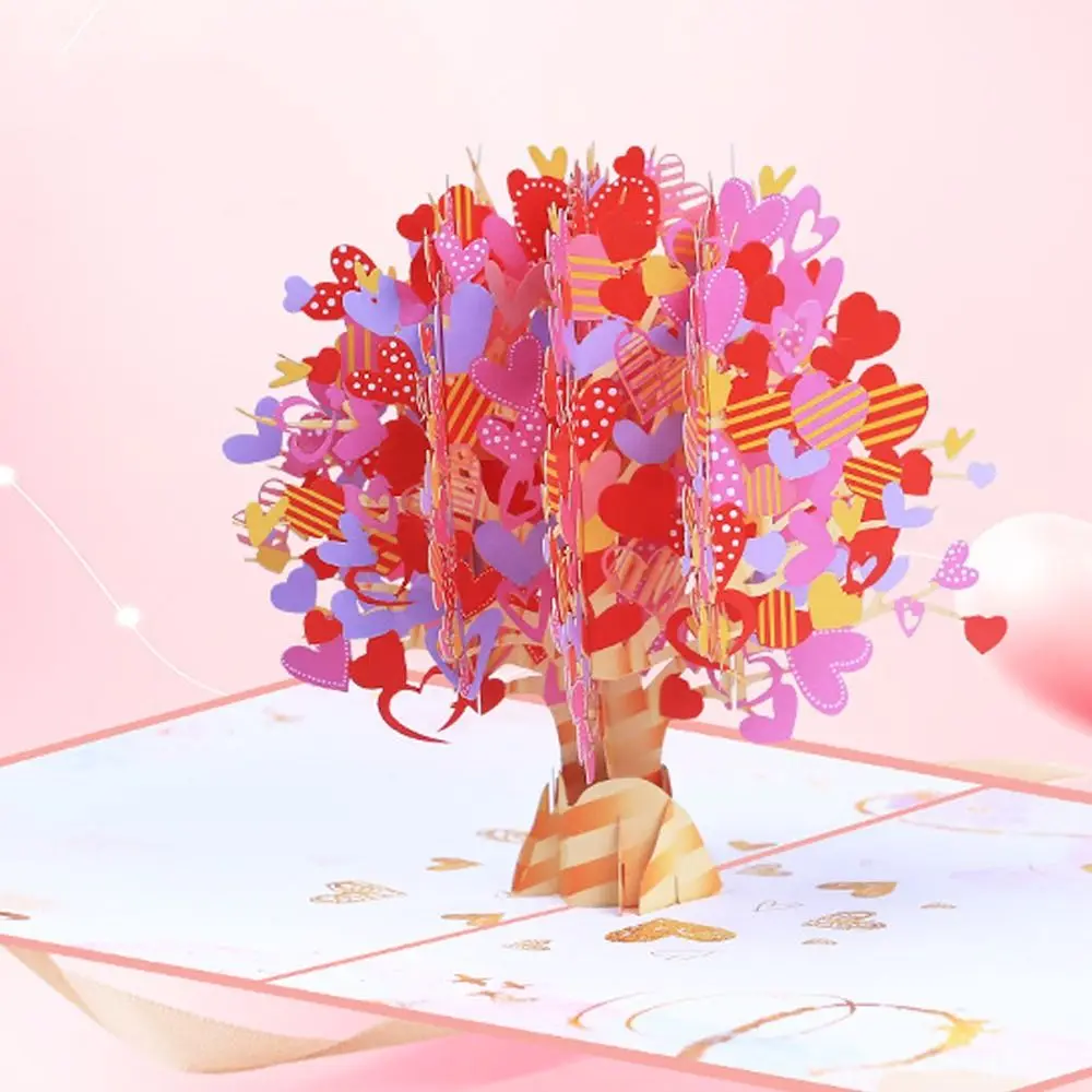 Поздравительная открытка Складная поздравительная с деревом любви