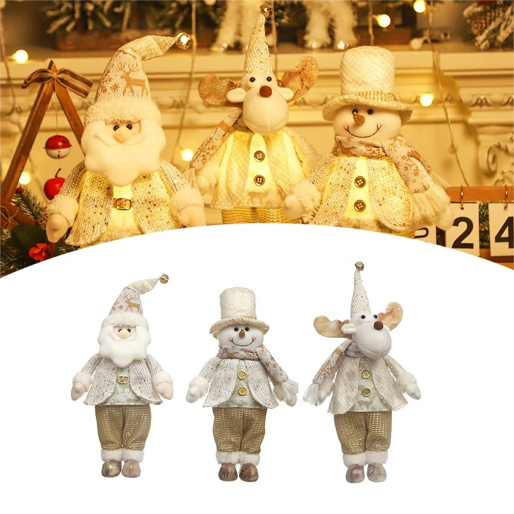 

Glowing Christmas Santa Claus Xmas Gift Decor Luminous Elk Snowman Doll Ornaments Home Party New Year 2023 Navidad Noel Decor