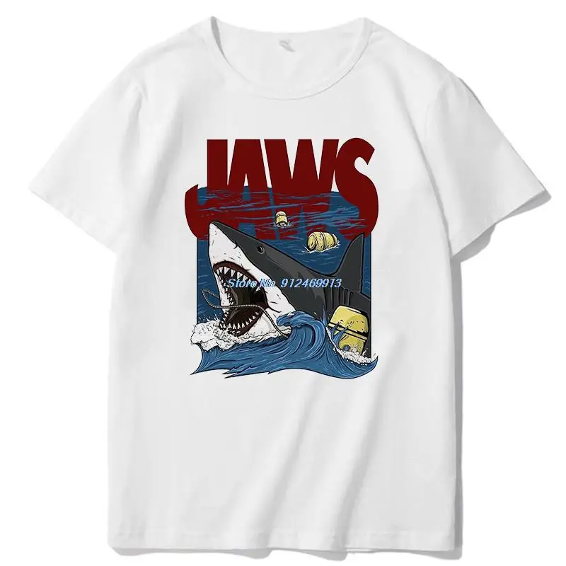 

Jaws Great White American Classic graphic t shirts short sleeve t-shirts Harajuku Streetwear O-neck T-shirt Men's clothing