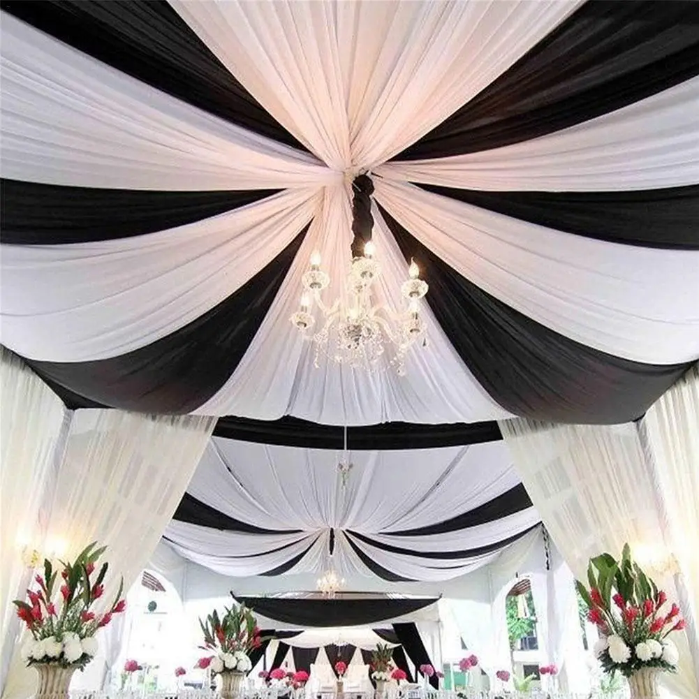 

1.5*3/6m Wedding Decor Chiffon Tulle Roll Crystal Organza Sheer Fabric For Birthday Party Backdrop Wedding Chair Sashe Decor