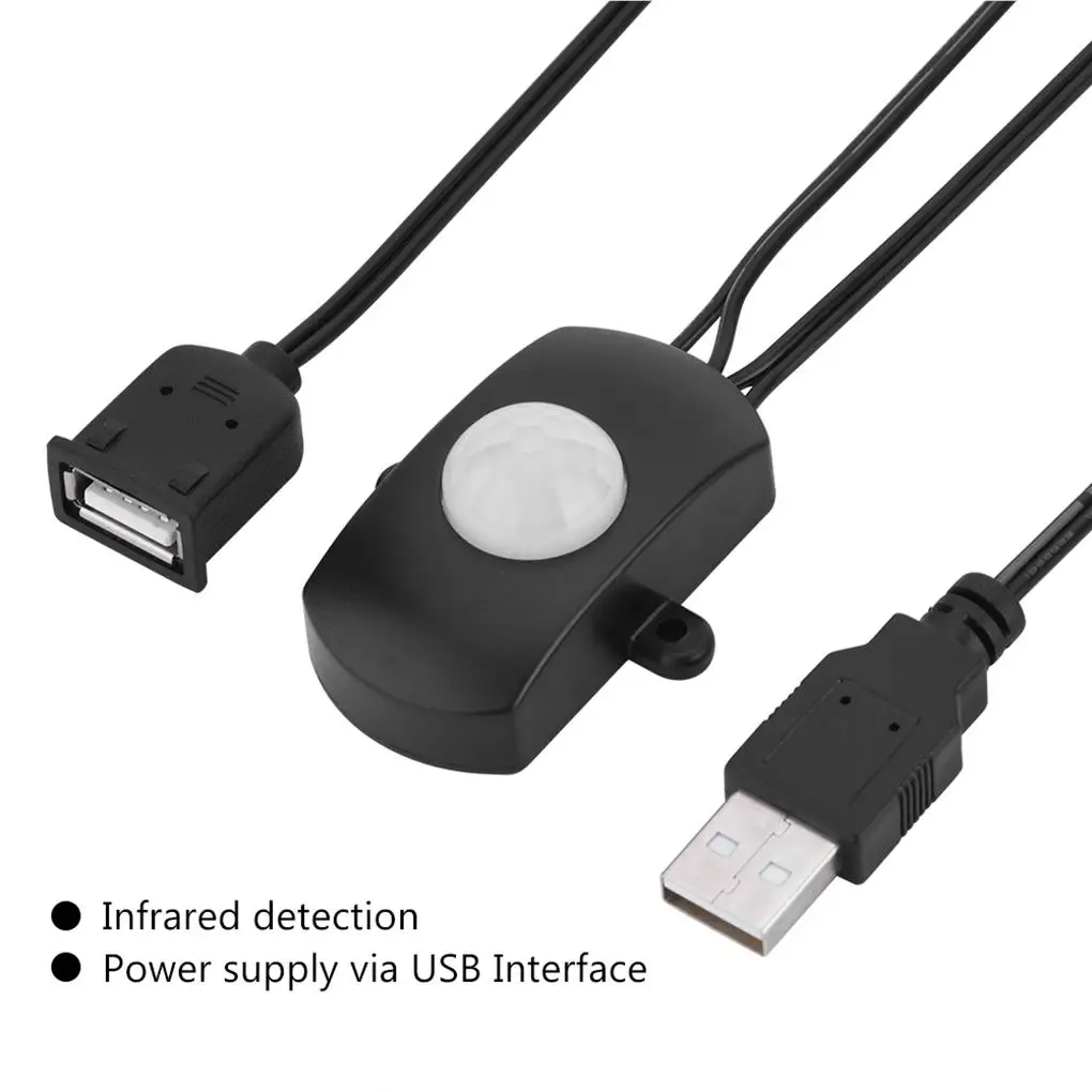 

4A DC 5-24V инфракрасный датчик движения из PIR детектор автоматический переключатель Светодиодная лента USB интерфейс черный