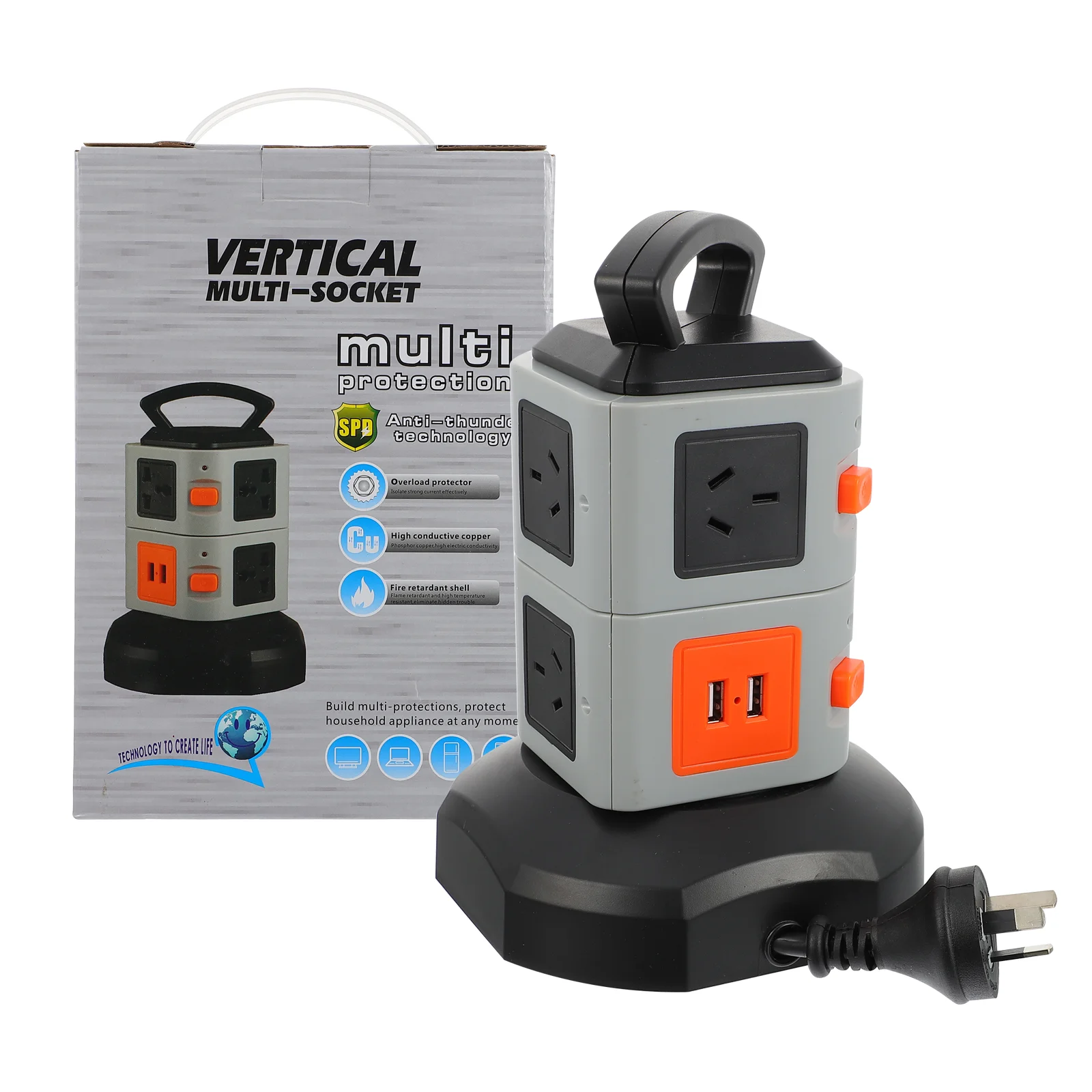 

Power Outlet Electrical Outlets Board Socket Household PC Fireproof Material Surge Protector