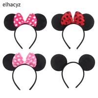 10pcslot girls dot bow knot mouse ears headband children festival hair accessories kids boys birthday party hairband gift mujer