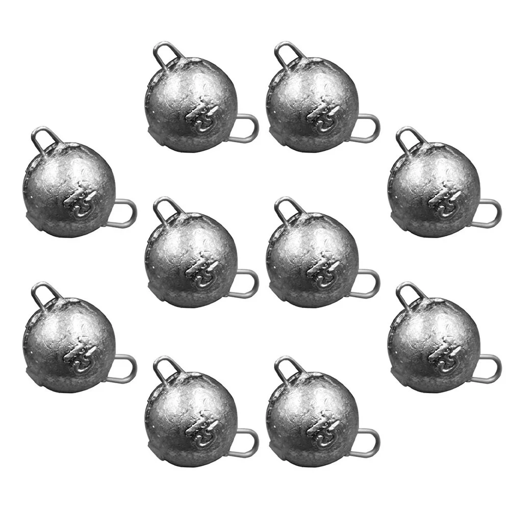 

10 Pcs Round Fishing Sinker Fishing Bait Sinkers Outdoor Fishing Lead Weights