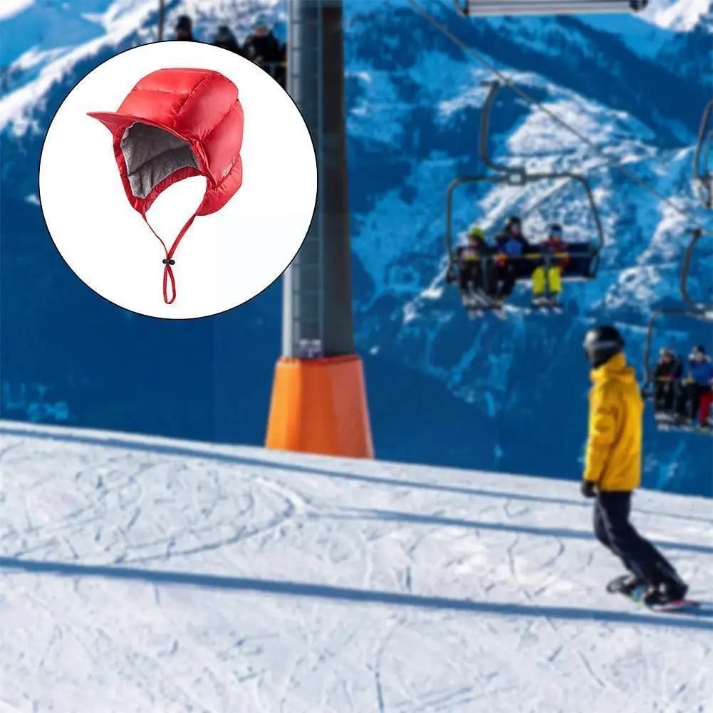 

Непродуваемая Теплая Флисовая шапка с утиным пухом, теплая водонепроницаемая шапка-ушанка для езды на велосипеде, охоты, холодной погоды, з...