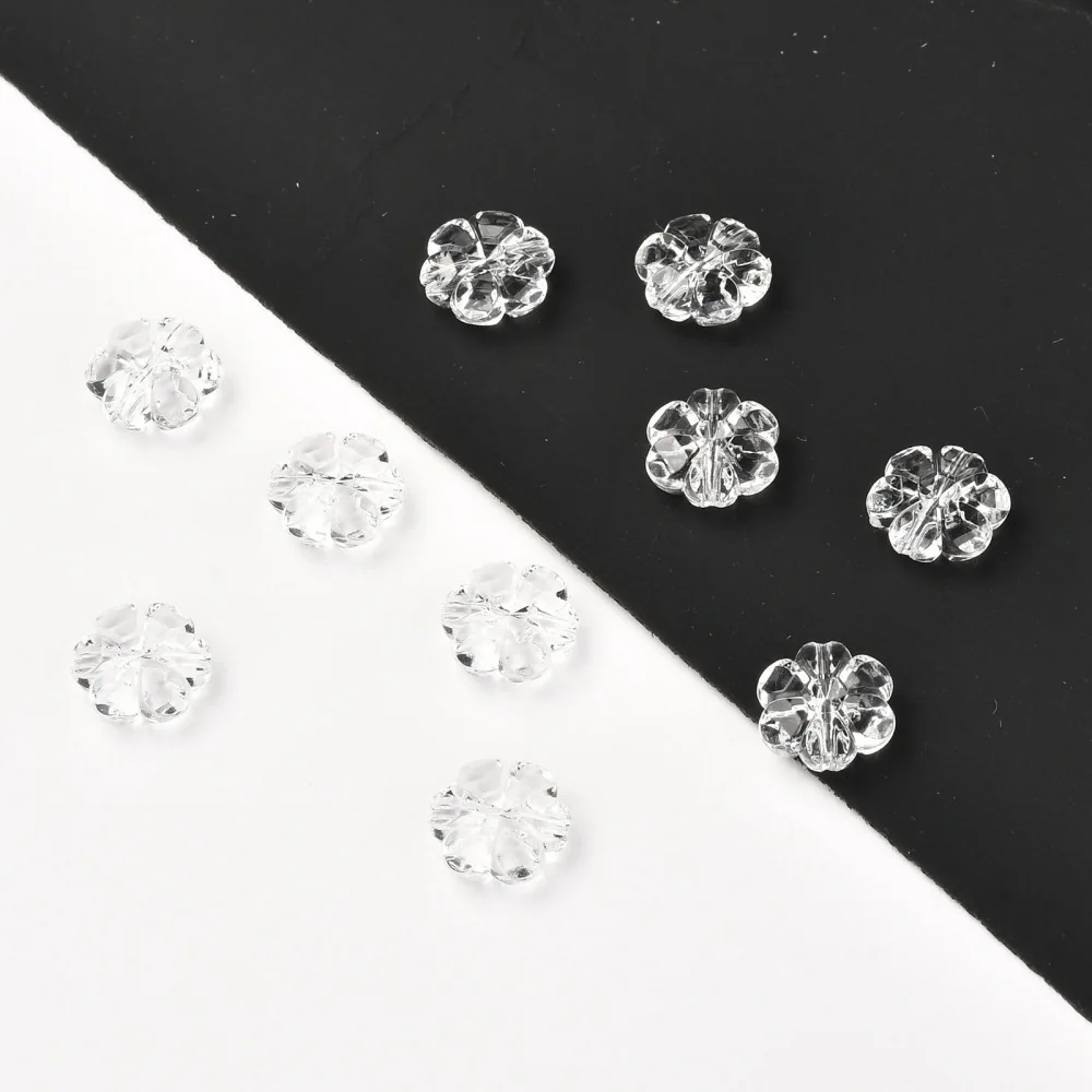 

100pc Transparent Acrylic Beads Flower Clear 10x4mm Hole: 1mm