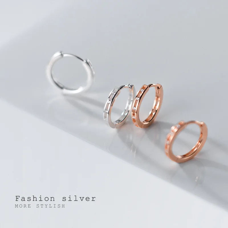 

XDCA3 Real 925 Sterling Silver Hollow Small Hoop Earrings with Dainty Zircon Cute Jewelry for Women Girls