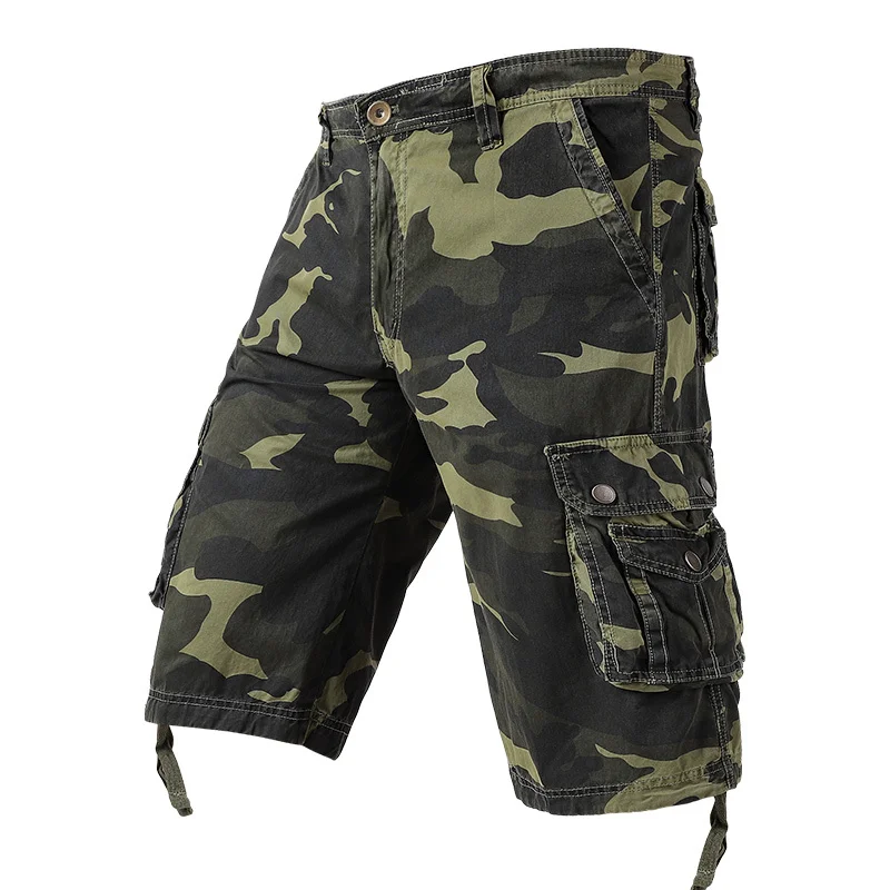 

Camouflage Men Cargo Shorts 2023 Summer Men Hot Cotton Outdoor Casual Breechcloth Male Multi Pocket Tactical Military Shorts
