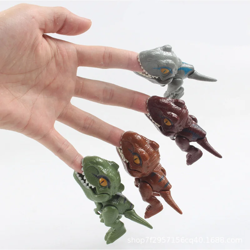 

Mini Tyrannosaurus Rex Blue Raptor Dinosaur Figures Model Dino Toy Biting Hand World Jurassic Fidget Tricky Finger Children Gift