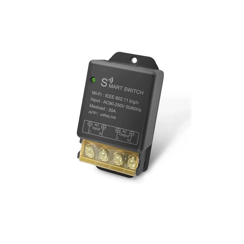 

Ewelink APP 30A 1 канал Wi-Fi высокой мощности, интеллектуальный автоматический выключатель, беспроводное реле переменного тока 110 В 220 В, пульт дистанционного управления 2,4 ГГц