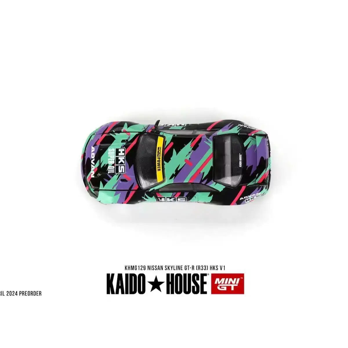 MINI GT KAIDO HOUSE 1:64 HKS GT-R R33 Модель из сплава с открытой крышкой
