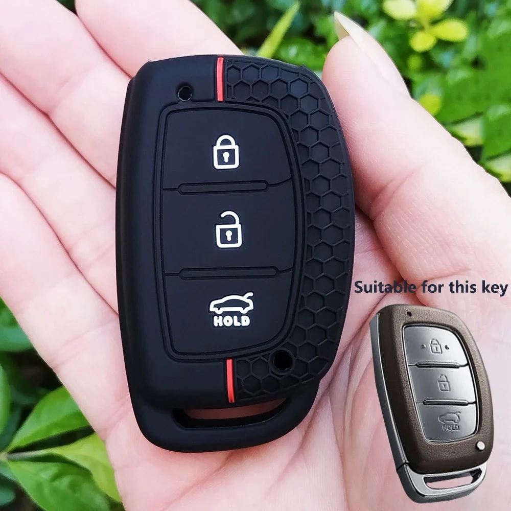 For Hyundai Creta Ix35 Ix45 I10 I30 I40 Tucson Santa Fe Rena Sonata Elantra Silicone Car Smart Key Case Cover Accessories