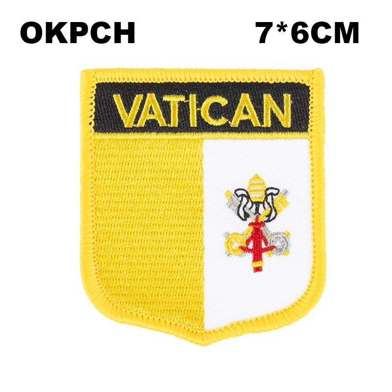 

Vatican Shield Shape Iron-on Flag Patch Embroidered Saw on Badges Patches for Clothing PT0058-S