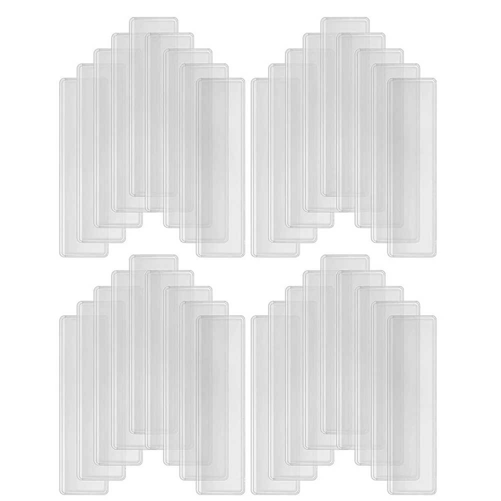 

4 Sheets Clear Cards Sleeves Shelf Label Pockets Protectors Self-adhesive Index Labels