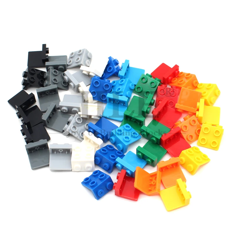 Фото 50 шт. строительные блоки Moc кронштейн 1x2-2x2 прямоугольный 447228 DIY просветляющие кирпичи, совместимые со сборками игрушек из частиц №4