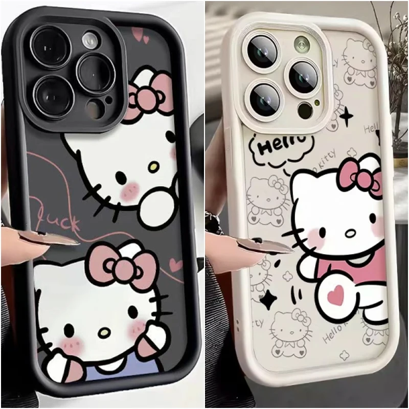 Чехол Sanrio Hello Kitty Heart Love для Realme C63 C65 C67 12 11 Pro Plus C55 C53 C35 C11 C15 мягкий силиконовый чехол