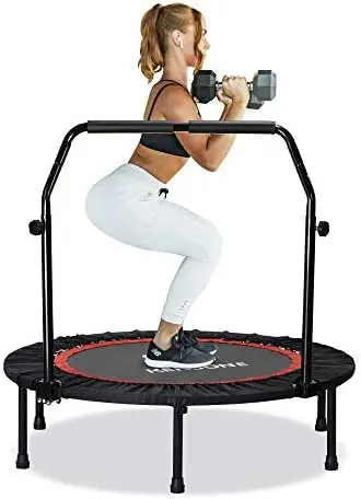 

40"/48" Foldable Mini Trampoline, Indoor Trampoline for Kids, Adults Indoor/Garden Workout, Fitness Rebounder with Adjus
