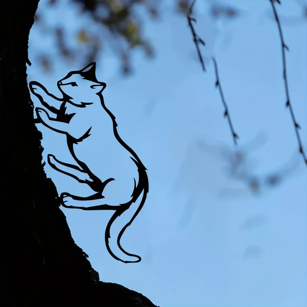 Металлическая кошачья декоративная подставка: деревенский уличный декор для