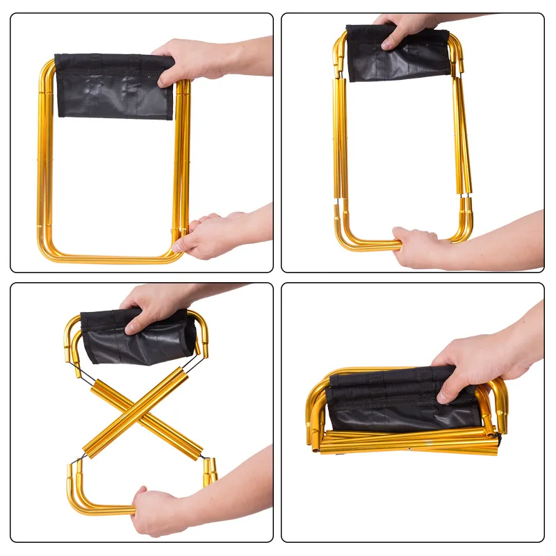 Portable Outdoor Folding Chair 7075 Aluminum Alloy Fishing Chair BBQ Stool Folding Stool Camping Chair