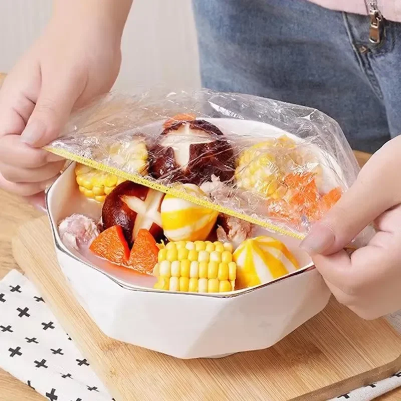 Пластиковая одноразовая крышка для пищевых продуктов красочная эластичная