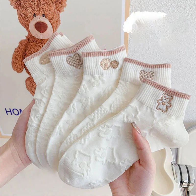 5Pairs/Lot Cute Summer Women Short Socks Boat Chaussette Femme Cotton Ankle Lace Mujer Sock Female Mesh Breathable Calcetines